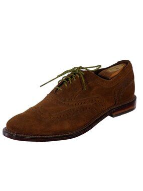 Worn 1x ALLEN EDMONDS NEUMOK Dress Shoes Sz. 13 D Brown Wingtip Oxfords Suede
